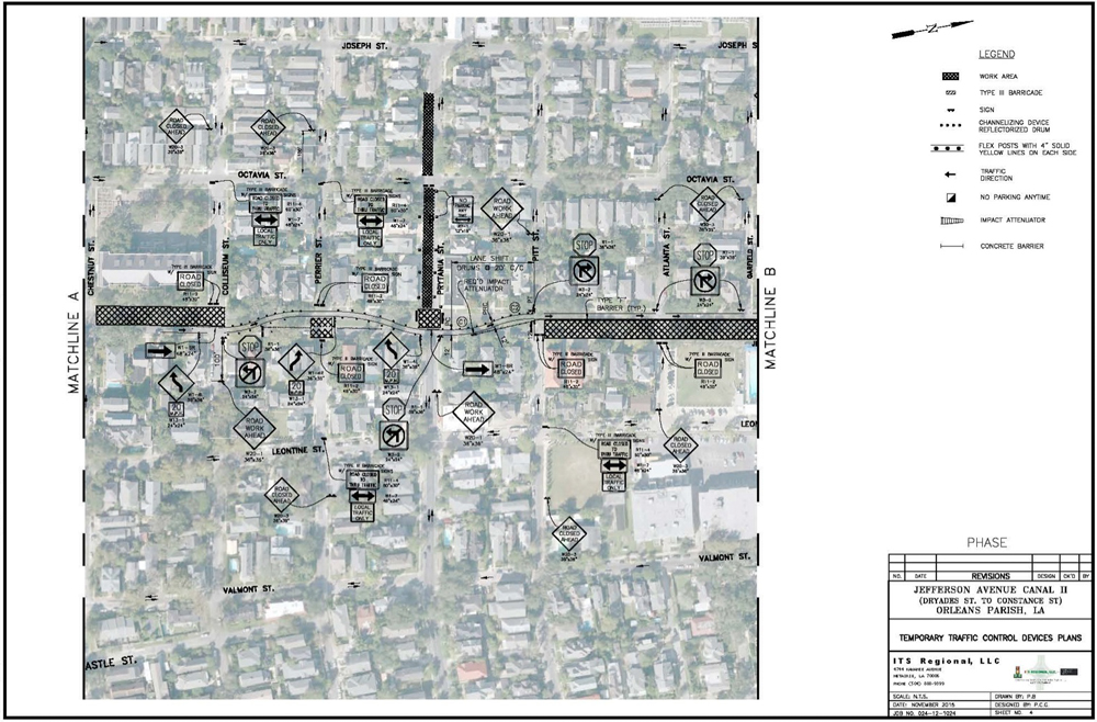 Traffic Control Plan ‚Äì Jefferson Ave. Improvements for USCE, in New Orleans, LA